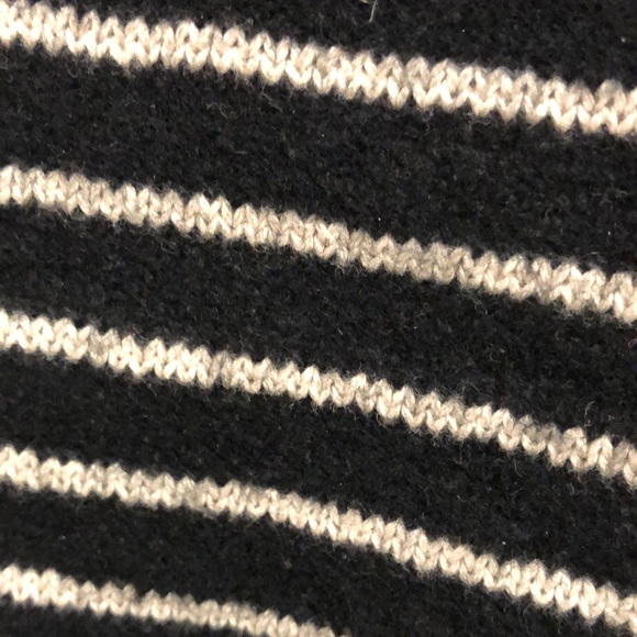 AllSaints Marty Black and White Striped Roll Neck Jumper - Picture 6 of 9